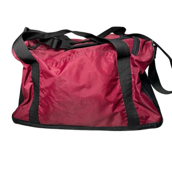 Nike Gym Duffel Bag Vintage 90s Y2K Red Black Travel Large 21" Embroidered Logo - Picture 4 of 11